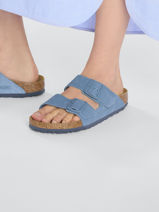 Slippers Arizona Uit Leder Birkenstock Blauw women 1026820-vue-porte