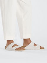 Slippers Arizona Uit Leder Birkenstock Beige women 10266842-vue-porte