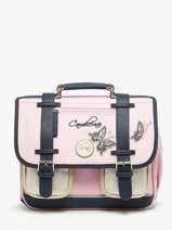 Boekentas 2 Compartimenten Cameleon Roze vintage family boulanger CA35