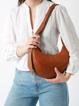Cross Body Tas Sosoomao Leder Etrier Bruin sosoomao ECSO057M-vue-porte
