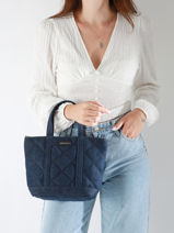 Handtas Cabas Katoen Vanessa bruno Blauw cabas 4V40435-vue-porte