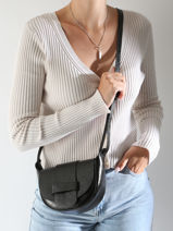 Cross Body Tas Nine Leder Milano Zwart nine NI24064-vue-porte