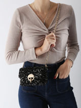 Cross Body Tas S Moon Met Pailletten Vanessa bruno Zwart moon 39V40326-vue-porte