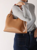 Handtas Caviar Leder Milano Bruin caviar CA24067-vue-porte