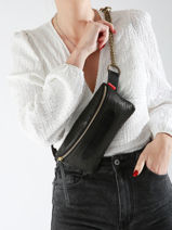 Belt Bag Coachella Bubble Leder Marie martens Zwart coachella MCF-vue-porte