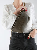 Belt Bag Neufmille Glad Leder Marie martens Groen neufmille VLF-vue-porte