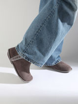 Pantoffels Uit Leder Isotoner Beige women 97391-vue-porte