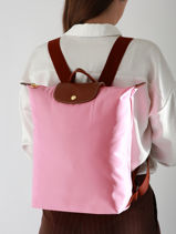 Longchamp Le pliage original Rugzak Roze-vue-porte