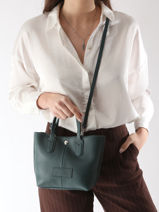 Longchamp Essential cuir Longchamp Blauw-vue-porte