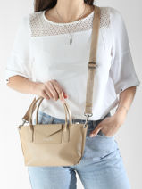 Cross Body Tas Maya Leder Lancaster Beige maya 88-vue-porte