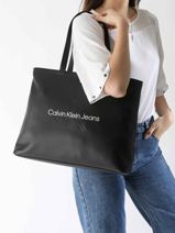 Handtas Sculpted Calvin klein jeans Zwart sculpted K612222-vue-porte