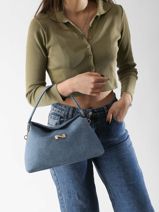 Schoudertas Denim Nathan baume Blauw denim 4D-vue-porte
