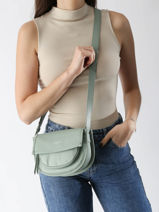 Cross Body Tas Soft Selma Leder Lancaster Groen soft selma 1-vue-porte