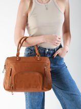 Handtas Vintage Leder Nat et nin Bruin vintage MACY-vue-porte