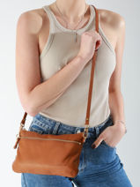 Cross Body Tas Vicky Leder Nat et nin Bruin vintage VICKY-vue-porte