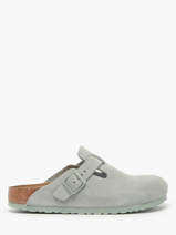 Slippers Boston Uit Leder Birkenstock Groen women 1029214