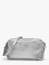 Cross Body Tas Vintage Leder Mila louise Zilver vintage 23673XSX