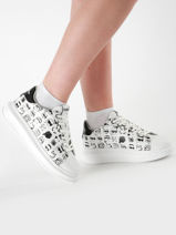 Sneakers Kapri Twin Nft Uit Leder Karl lagerfeld Wit women KL62512T-vue-porte