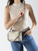 Cross Body Tas Vintage Leder Mila louise Beige vintage 23673WC-vue-porte