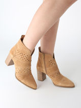 Enkellaarsjes Met Hak City Uit Leder Alpe Bruin women 53851136-vue-porte