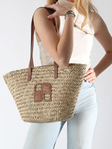 Schoudertas Raphia Stro Nat et nin Beige raphia RA-vue-porte