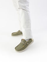 Mocassins Wally Coastline Jute Hey dude Groen men 40952-vue-porte