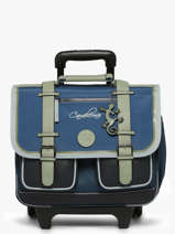 Boekentas Op Wieltjes 2 Compartimenten Cameleon Groen vintage urban CR38