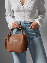 Handtas Foulonn Double Leder Lancaster Bruin foulonne double louisa 18-vue-porte