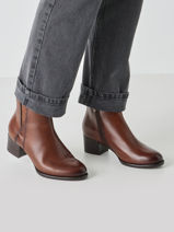 Enkellaarsjes Met Hak Uit Leder Tamaris Bruin women 45-vue-porte