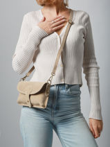 Cross Body Tas Velvet Milano Beige velvet VE260612-vue-porte