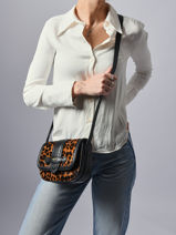 Cross Body Tas Sienna L�opard Leder Lancel Bruin sienna A13753-vue-porte