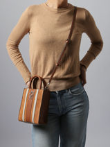 Cross Body Tas Erenia Leder Guess Bruin erenia SB783875-vue-porte