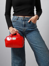 Cross Body Tas Glossy Gerecycleerd Polyester Wouf Rood glossy BB250026-vue-porte