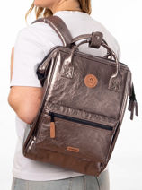 Personaliseerbare Rugzak Adventurer Medium Cabaia Bruin adventurer BAGS-vue-porte