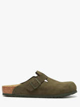 Slippers Boston Uit Leder Birkenstock Groen men 1024721