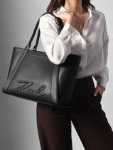 Schoudertas K/ville Leder Karl lagerfeld Zwart k ville B1W30066-vue-porte