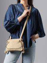Cross Body Tas Houston Leder Basilic pepper Beige houston BHOU82-vue-porte