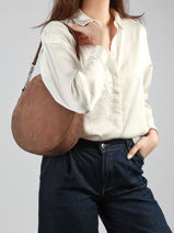 Schoudertas Anna Su�de Leder Nathan baume Bruin nathan F0137-vue-porte