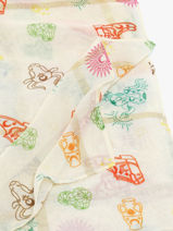 Sjaal Far West 120x120cm Pieces Beige tasselo 17146404-vue-porte