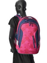 Rugzak 1 Compartiment Satch Roze pack SAT-SLE-vue-porte