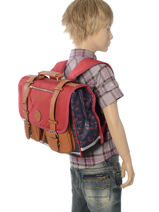 Boekentas 2 Compartimenten Cameleon Grijs vintage urban PBVBCA38-vue-porte