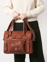 Shoppingtas Vintage Leder Paul marius Bruin vintage M-vue-porte