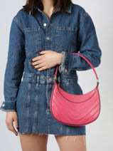 Schoudertas Rafale Leder Etrier Roze rafale ERAF017M-vue-porte