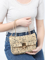 Cross Body Tas Moon Raphia Vanessa bruno Beige moon raphia NZ874-vue-porte