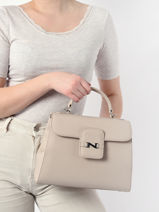 Handtas Duras Leder Nathan baume Beige ines 1-vue-porte