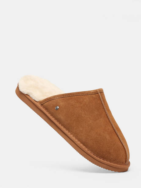 Pantoffels Uit Leder Isotoner Bruin men 98169 ander zicht 1