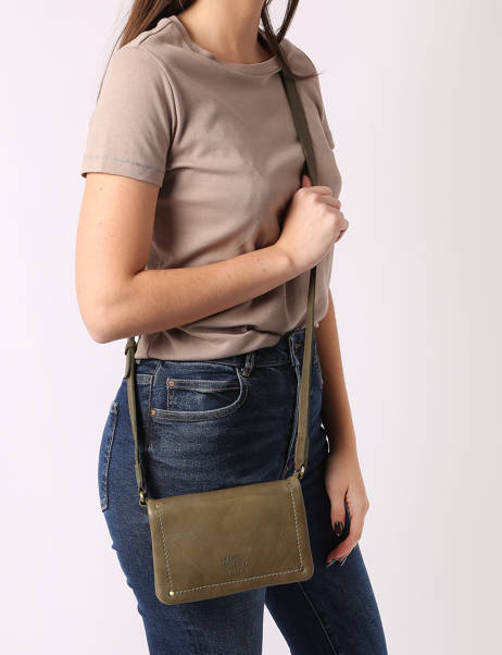 Cross Body Tas Boston Leder Basilic pepper Groen boston BBOS03 ander zicht 1
