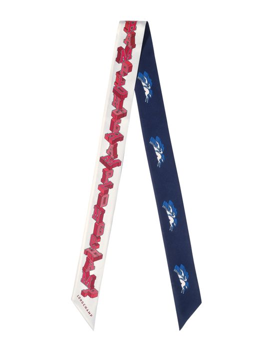 Longchamp Soie unie Foulard Blauw