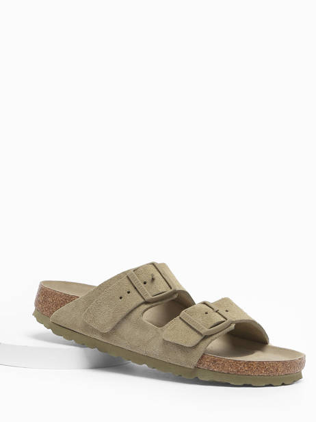 Slippers Arizona Uit Leder Birkenstock Groen unisex 1019088 ander zicht 1