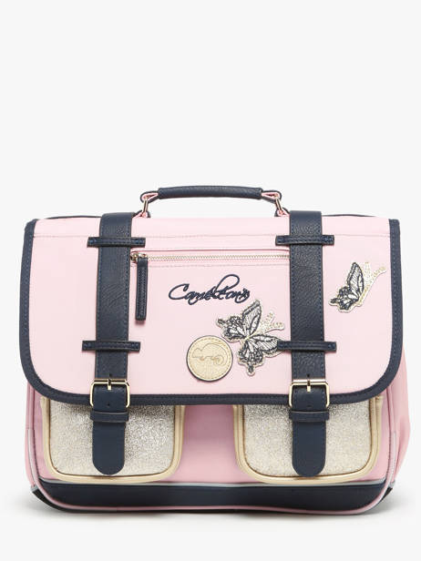 Boekentas 2 Compartimenten Cameleon Roze vintage family boulanger CA38